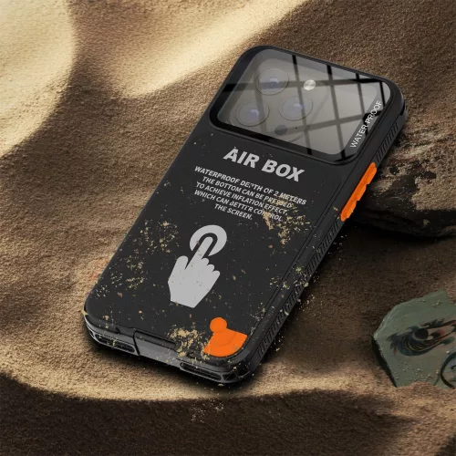 ShellBox – AirBox vízálló tok IP68 (max. 6,9") – Univerzális telefonmodell (max. 15 mm vastagság) – Fekete
