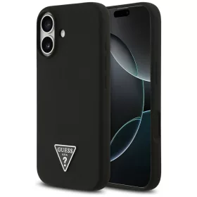   iPhone 17, Guess - Silicone Triangle Logo MagSafe tok - Fekete