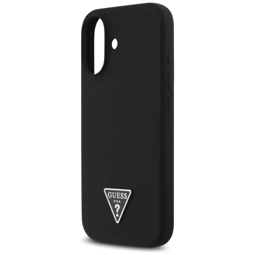 iPhone 17, Guess - Silicone Triangle Logo MagSafe tok - Fekete