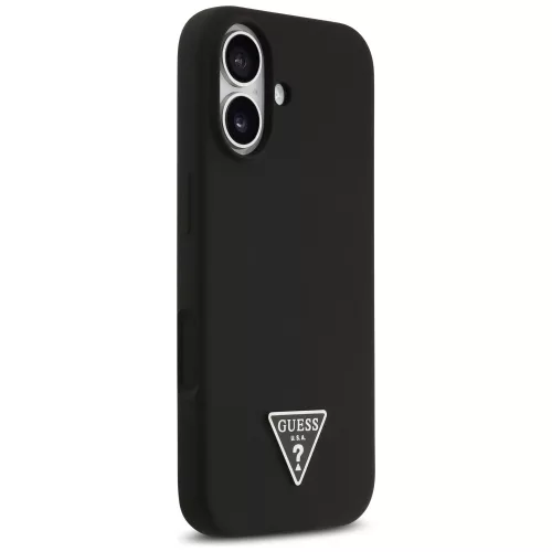 iPhone 17, Guess - Silicone Triangle Logo MagSafe tok - Fekete