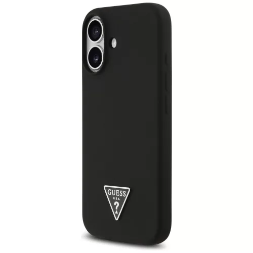 iPhone 17, Guess - Silicone Triangle Logo MagSafe tok - Fekete