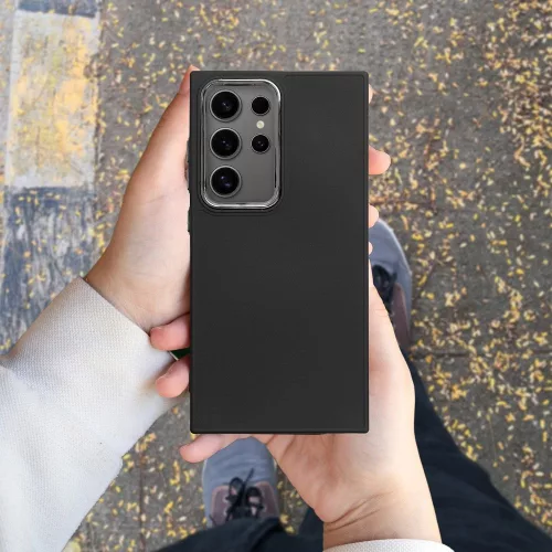 FRAME Szilikon tok extra kameravédelemmel SAMSUNG S25 Ultra - fekete