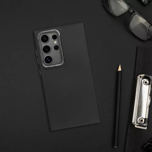 FRAME Szilikon tok extra kameravédelemmel SAMSUNG S25 Ultra - fekete