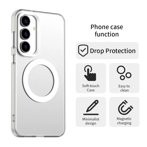 Samsung Galaxy S25 FE, Ütésálló MagSafe tok, megemelt szélekkel - Fehér - Techsuit - CandyCase