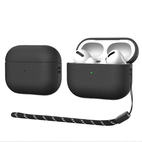 Dux Ducis Plen fekete szilikon tok felfűzővel Airpods Pro 1/2