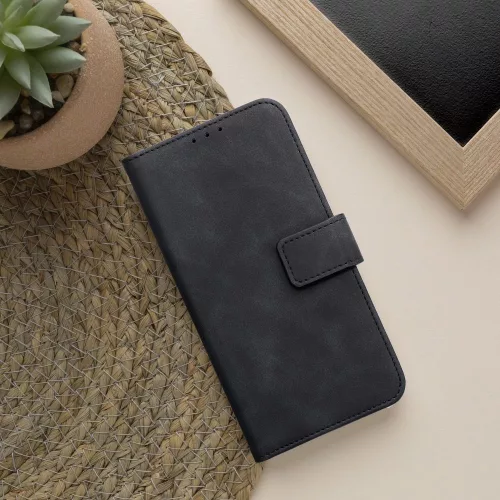 Tender Hasított Eco Bőr kinyitható fekete tok (SAMSUNG A22 LTE 4G)