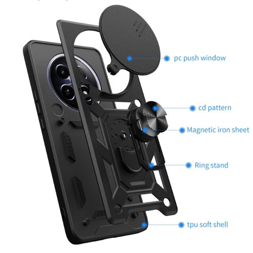 Techsuit - CamShield tok Honor Magic 8 Lite - Fekete