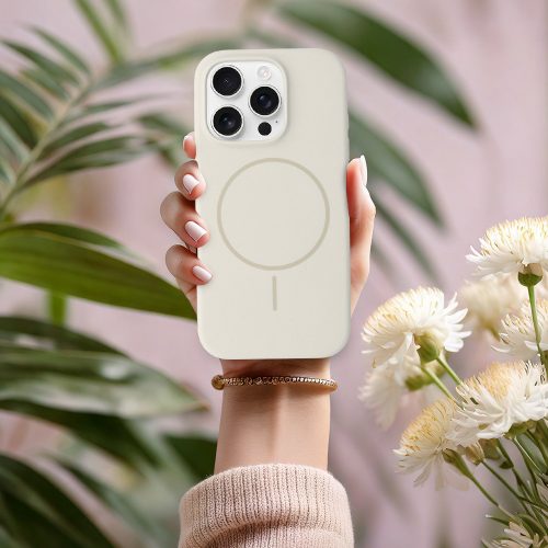 Magsafe Slim Szilikon tok iPhone 16 Pro - Bézs