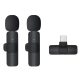 Techsuit - (2 db) Vezeték nélküli csíptetős mikrofon (LW2) Type-C csatlakozóval, Plug & Play - Fekete