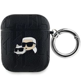   Karl Lagerfeld fekete monogramos Choupette és Karl fejes tok (Airpods 1/2)