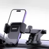 Autós telefontartó műszerfalra vagy szélvédőre, 360°-ban forgatható, erős tapadókoronggal - Fekete - Dudao F8Max+
