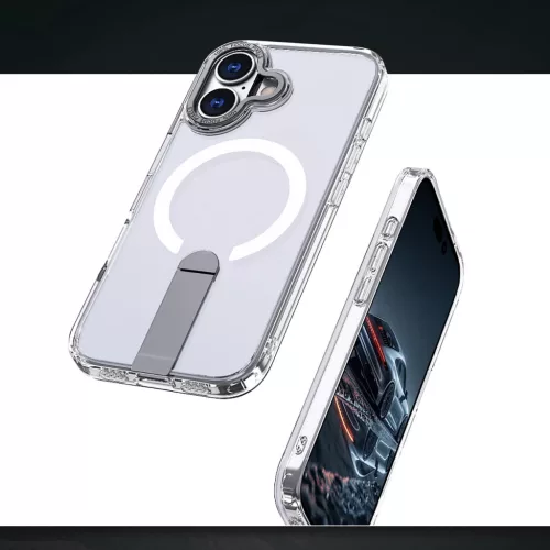 Hybrid Armor X tok iPhone 17-hez MagSafe-kompatibilis kitámasztóval - Átlátszó