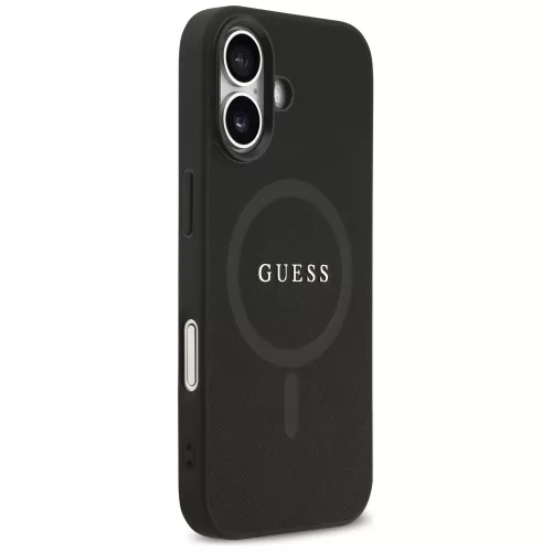 iPhone 17, Guess - Saffiano Classic Logo, MagSafe tok - Fekete