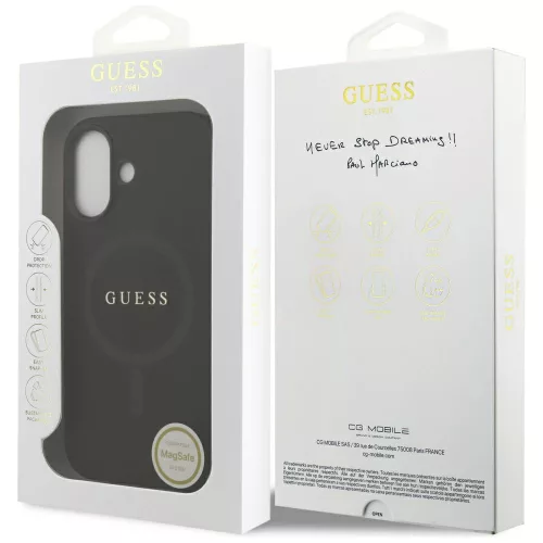 iPhone 17, Guess - Saffiano Classic Logo, MagSafe tok - Fekete