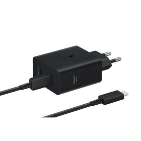   Samsung 50W Power Duo hálózati töltő adapter, USB-C Kábellel - Fekete