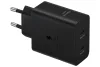 Samsung 50W Power Duo hálózati töltő adapter, USB-C Kábellel - Fekete