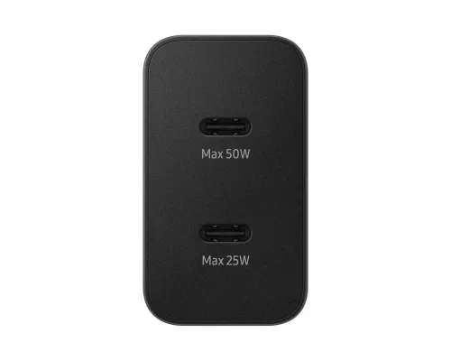 Samsung 50W Power Duo hálózati töltő adapter, USB-C Kábellel - Fekete