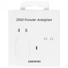 Samsung fali töltő adapter, kábellel, 25W, USB-C - fehér