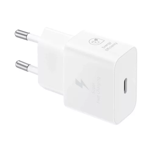 Samsung fali töltő adapter, kábellel, 25W, USB-C - fehér