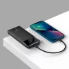 Baseus Bipow powerbank/külső akkumulátor - Digitális kijelző, 2x USB, USB-C, 10000mAh, 20W, Micro-USB - Fekete