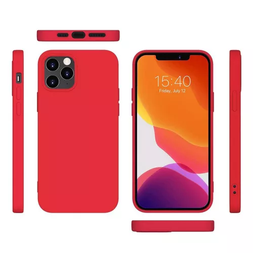 Szilikon piros tok (iPhone 12 Mini)