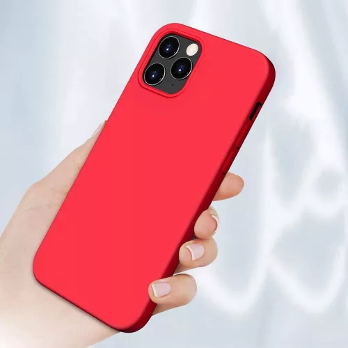 Szilikon piros tok (iPhone 12 Mini)