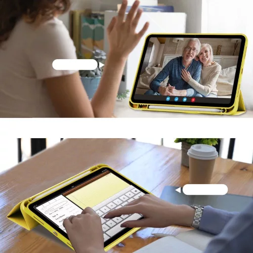 Tech-Protect iPad tok Pencil tartóval - Sárga - iPad 10.9" 2022
