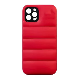 3D mintás puffy tok iPhone 14 Pro - piros