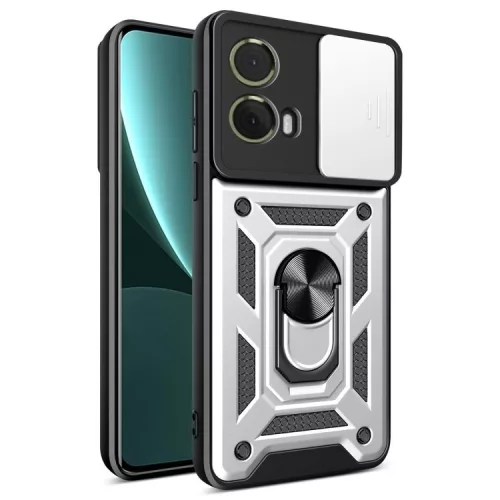 Modern Ütésálló Telefontok Állvánnyal és Kamera Védelemmel Motorolla G85 - Szürke