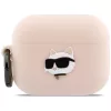 Karl Lagerfeld Rózsaszin Szilikon 3D Karl macska fejes Airpods Pro 3 tok