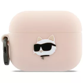   Karl Lagerfeld Rózsaszin Szilikon 3D Karl macska fejes Airpods Pro 3 tok