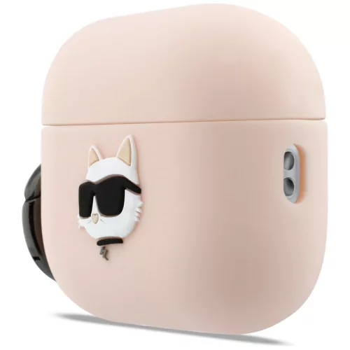 Karl Lagerfeld Rózsaszin Szilikon 3D Karl macska fejes Airpods Pro 3 tok