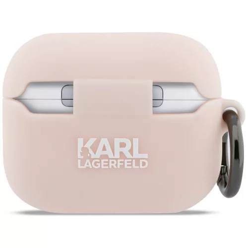 Karl Lagerfeld Rózsaszin Szilikon 3D Karl macska fejes Airpods Pro 3 tok