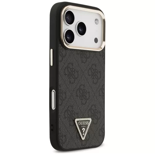 iPhone 17 Pro, Guess - Hardcase 4G Triangle Logo MagSafe tok - Fekete