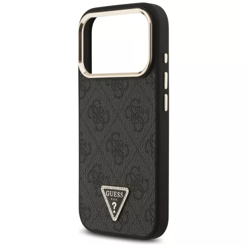 iPhone 17 Pro, Guess - Hardcase 4G Triangle Logo MagSafe tok - Fekete