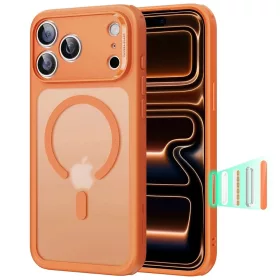   iPhone 17 Pro Max, Ütésállő MagSafe-es tok, Kameravédelemmel, Légpárnás sarkokkal - Matt narancssárga - ESR Classic Hybrid HaloLock