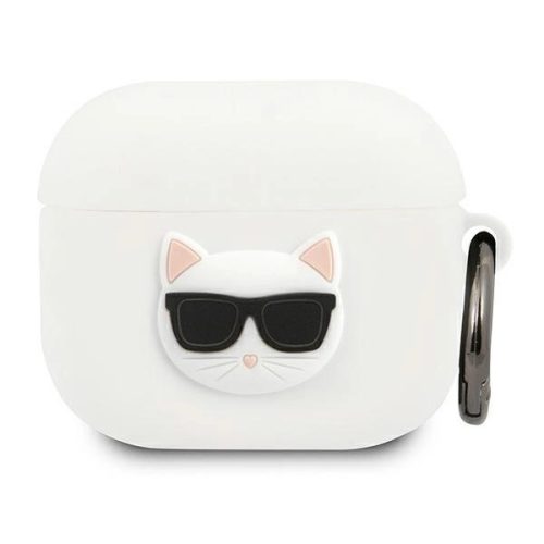 Karl Lagerfeld fehér szilikon "Choupette" tok Airpods 3