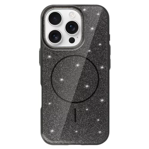 MagSafe Slim Csillogós tok iPhone 16 Pro Max - Fekete