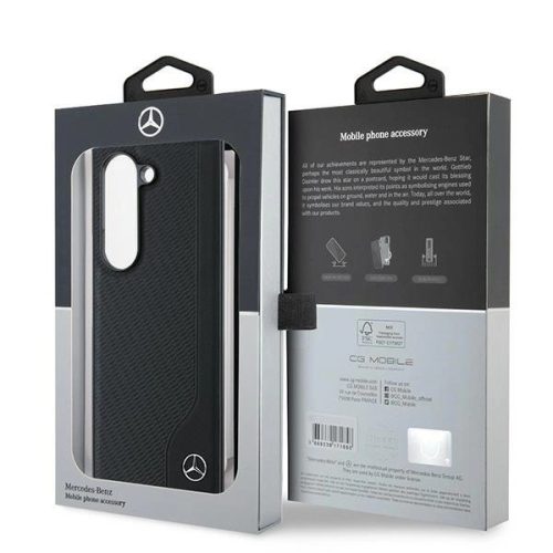 Mercedes MagSafe Bőr Tok Samsung Galaxy Z Fold 6 - Fekete