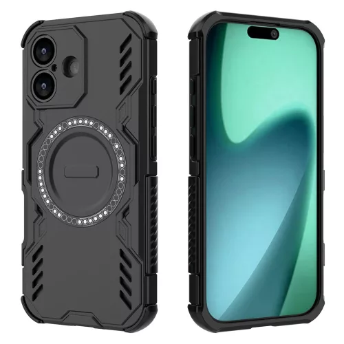 Techsuit - ArmorMag tok Ütésálló MagSafe tok - iPhone 17 - Fekete