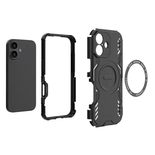 Techsuit - ArmorMag tok Ütésálló MagSafe tok - iPhone 17 - Fekete
