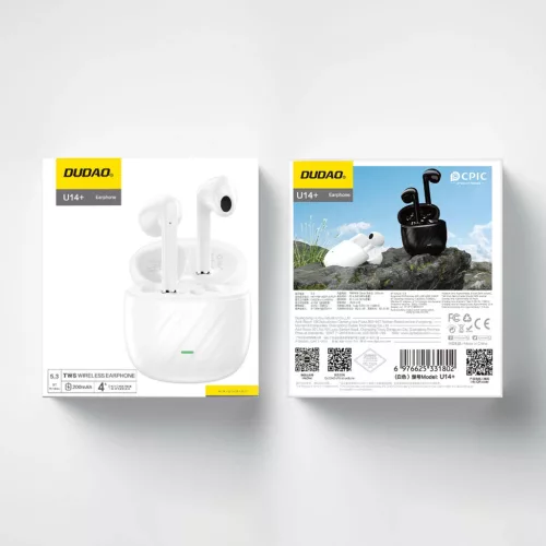 Dudao U14+ Vezeték nélküli Fülhallgató TWS Bluetooth 5.3 - Fehér