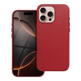 LEATHER MAG COVER Ökobőr tok iPhone 16 Pro - Piros