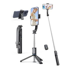   Techsuit - Selfie Bot (C01) – Összecsukható, stabil tripod állvánnyal és Bluetooth távirányítóval, 106 cm – Fekete