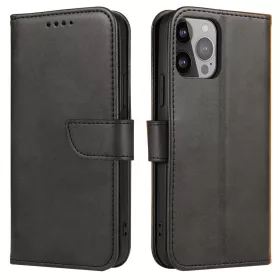 Eco Bőr kinyitható Fekete tok (Samsung A34)