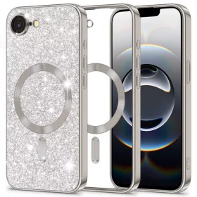 Techsuit - Luxury Glitter MagSafe - iPhone 16e - Ezüst