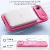 iPhone 17 Air, Ütésállő MagSafe-es tok, Kameravédelemmel, Légpárnás sarkokkal - Matt rózsaszín - ESR Classic Hybrid HaloLock