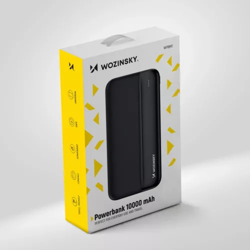 Wozinsky Li-Po 10000mAh Power Bank 2x USB-porttal - Fekete