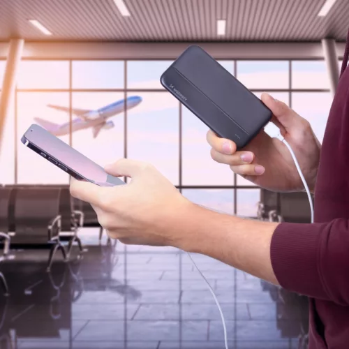 Wozinsky Li-Po 10000mAh Power Bank 2x USB-porttal - Fekete