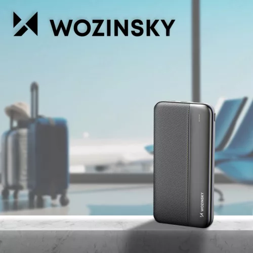 Wozinsky Li-Po 10000mAh Power Bank 2x USB-porttal - Fekete